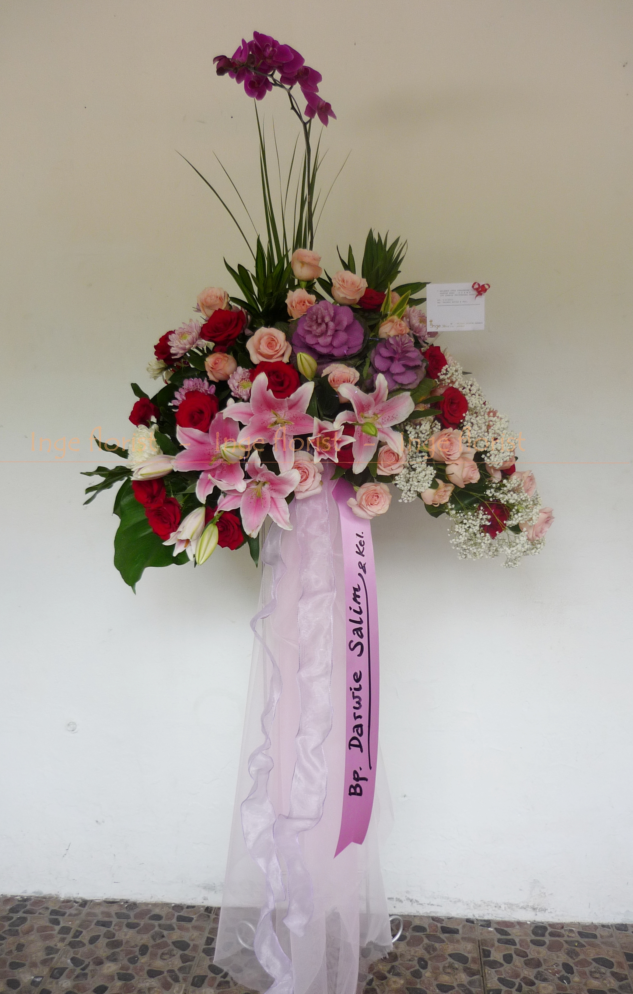 Standing Flower – Congratulation  Inge Florist - Wedding Decoration - Dekorasi Pernikahan 